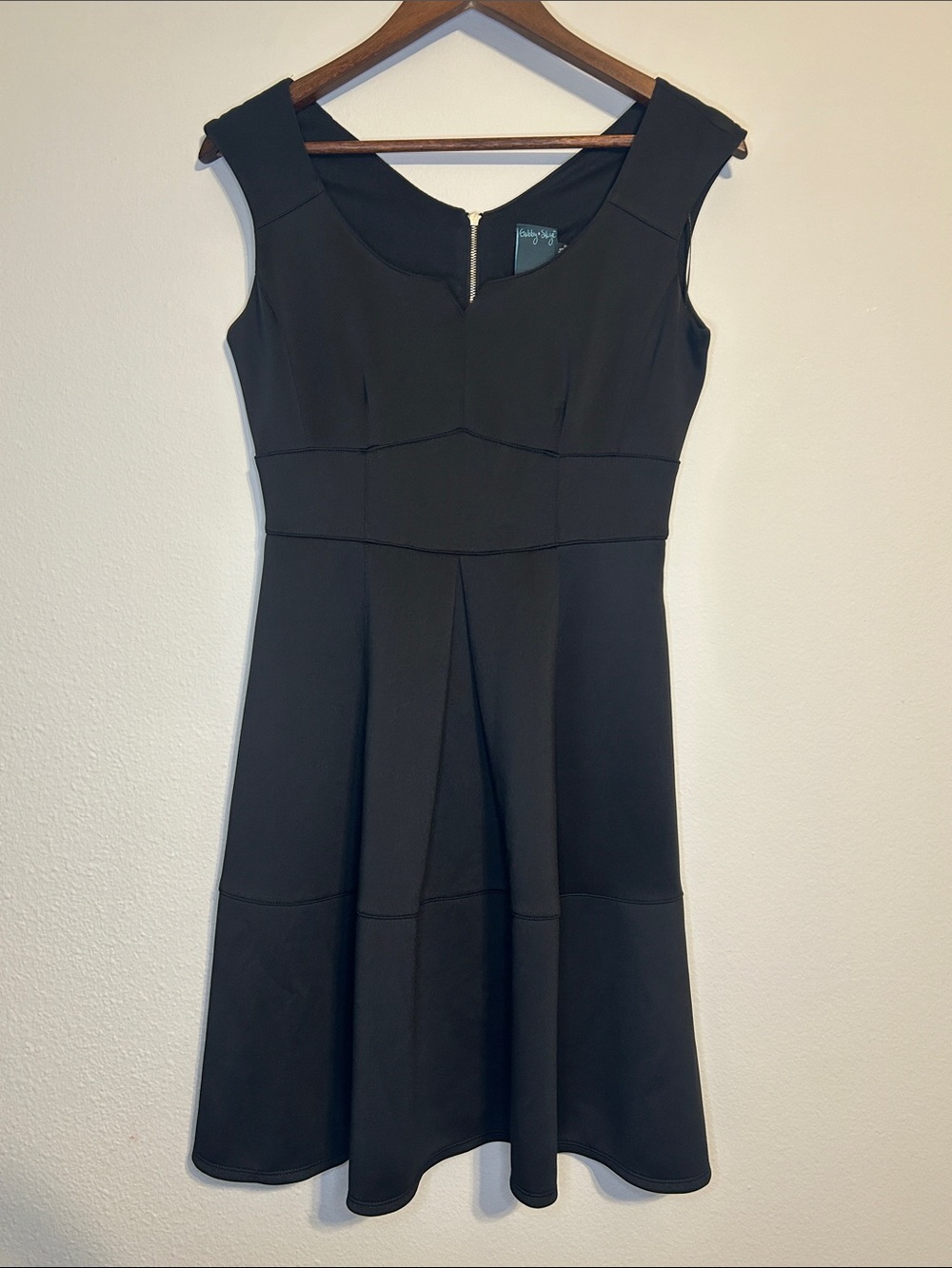 Gabby Skye Black Sleeveless Fit & Flare Dress – Size 6, Classic Minimalist